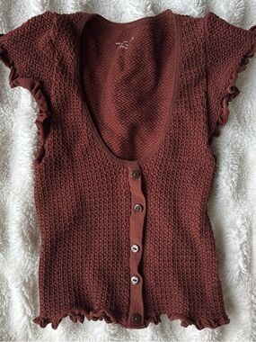 Urban Outfitters Rust Brown Knit Scoop Neck Tank